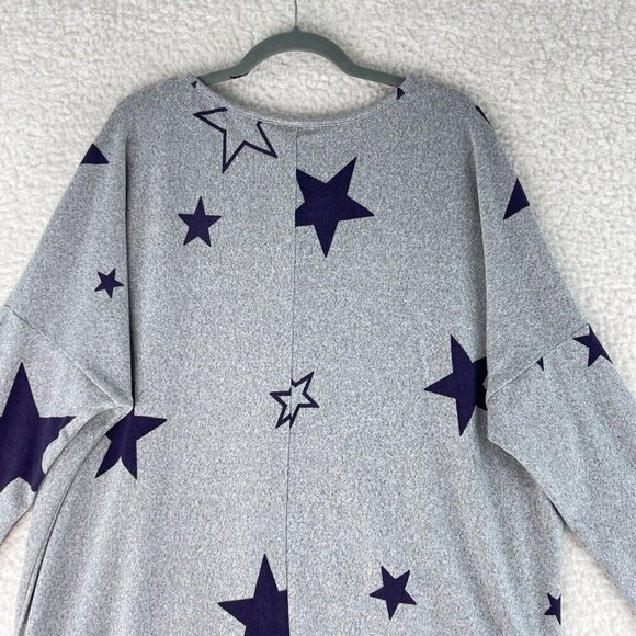 Avenue Gray Star Print Pullover Sweater Womens Soft‎ Stretch Plus Size 16 - Picture 13 of 15